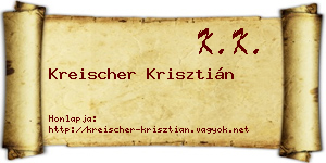 Kreischer Krisztián névjegykártya