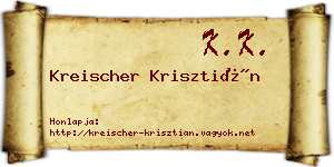 Kreischer Krisztián névjegykártya